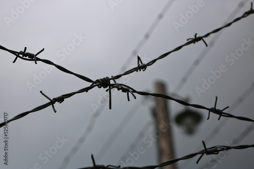 Barbed wire on the former border between the Eastern and Western blocs