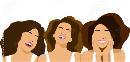 three girls with hair and beautiful smile
