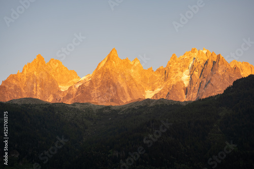 panorama of Les Aiguilles towers