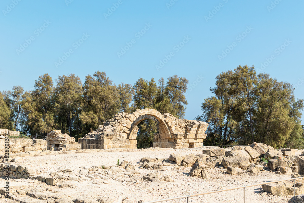 Archaeological Park. Paphos, Cyprus. Archaeological Site of Nea Paphos. Ruins of the ancient Roman and Greek cities.