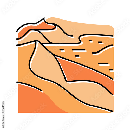 namib desert color icon vector illustration