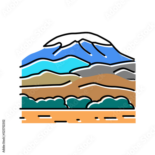 mount kilimanjaro color icon vector illustration