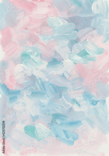 Blue pink brush stroke background. Delicate soft hand painted brushstrokes texture