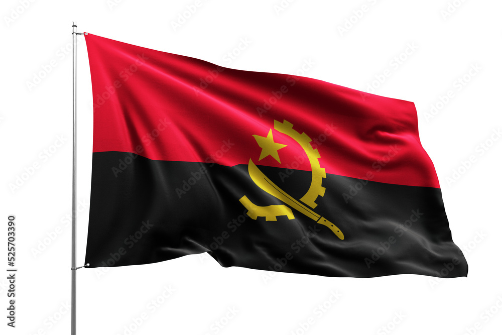 Fototapeta premium flag national nation patriotic wave flying fabric textile country transparent png clear angola