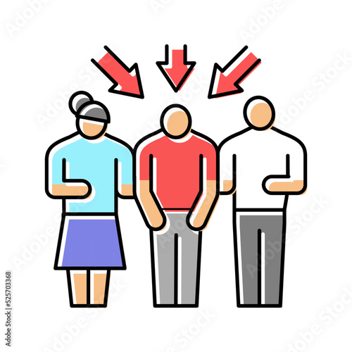 victim blaming color icon vector illustration