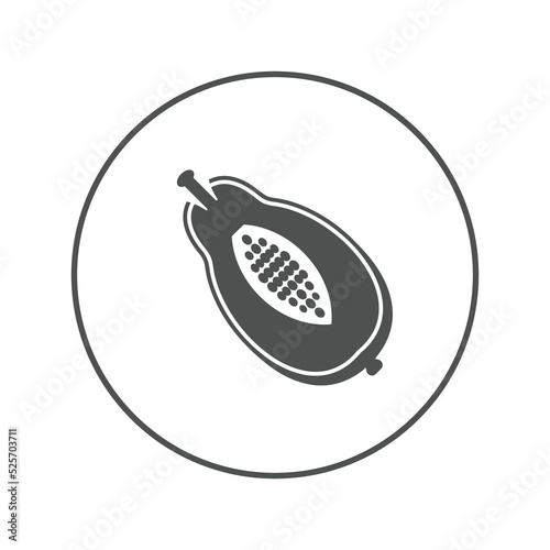 Fresh fruit sliced papaya icon | Circle version icon |