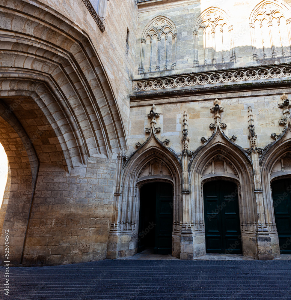 Entrance of Church Saint-Eloi, French Heritage monument in Bordeaux, France