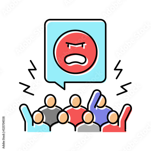 agression people color icon vector illustration
