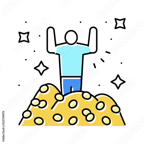 millionaire financial freedom money color icon vector illustration