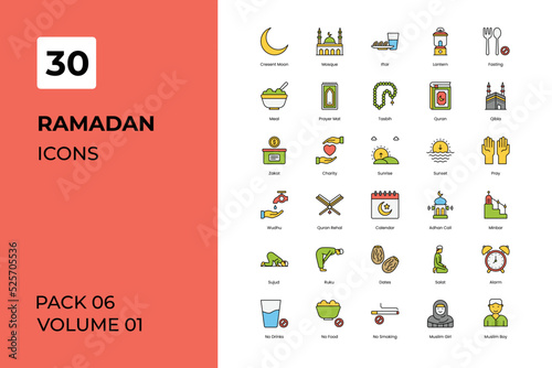 Ramadan icons collection. Set contains such Icons as adha, allah, arabic, celebration, culture, more 