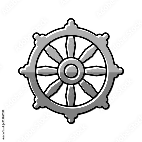 buddhism religion color icon vector illustration