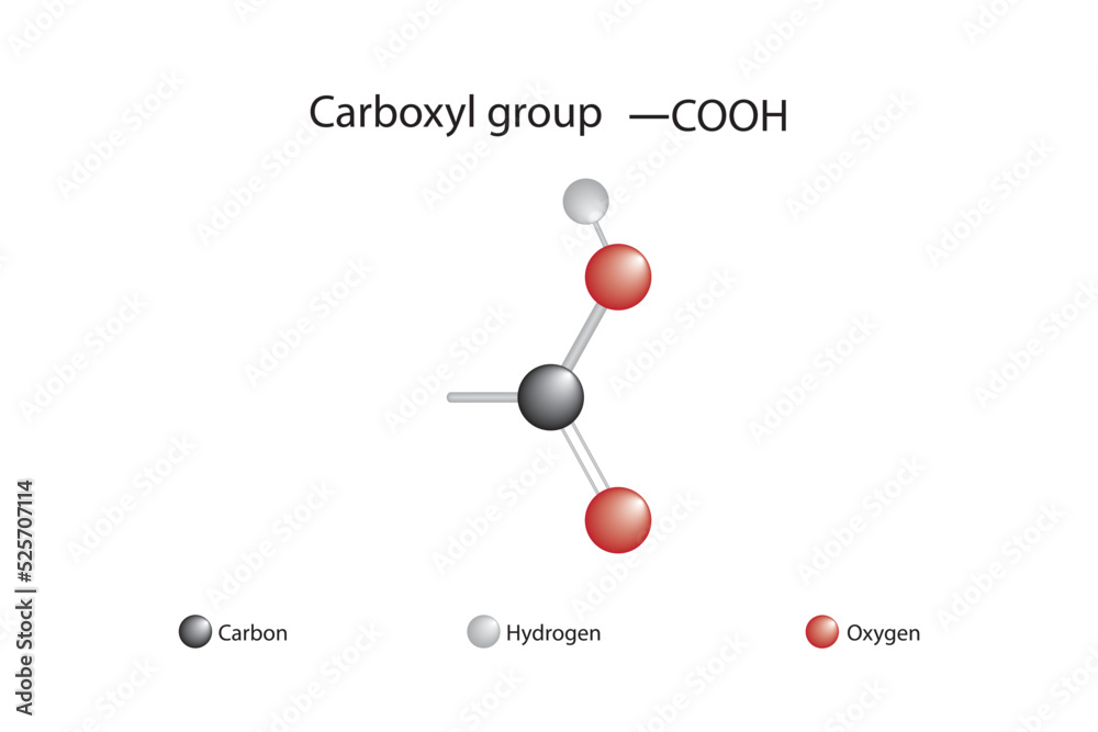 Molecular formula and chemical structure of carboxyl group