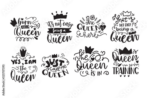Princess and Queen Hand lettering illustration for your design