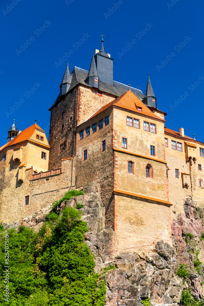 View of Kriebstein Castle or Burg Kriebstein in the Saxony, Germany
