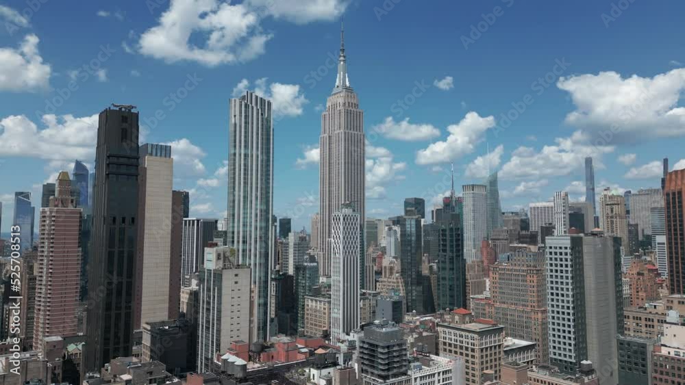 flying counter clockwise shot of midtown Manhattan skyline