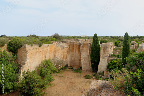 Lithica, Pedreres de s'Hostal, Menorca (Minorca) island, Spain. The sandstone quarries overgrown by trees and vegetation with labirynths and gardens