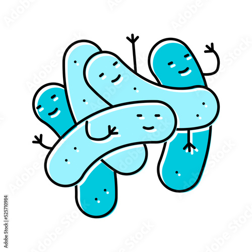 bacillus bacteria virus color icon vector illustration