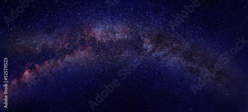 Starry sky milky way panorama. Abstract natural background