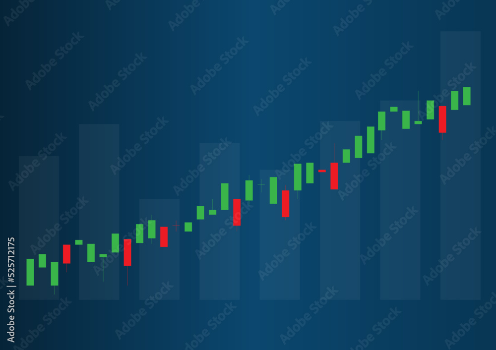vector illustration stock investment, stock trend line, cut loss and take profit, candle stick, graph stock data information, stock market, bullish market