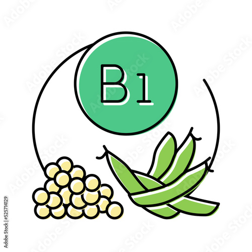 b1 vitamin color icon vector illustration