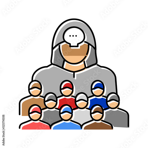 sect religious color icon vector illustration