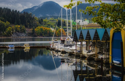 Beautiful view of a Yacht Club in Barnet Marine Park, Burnaby, British Columbia, Canada photo