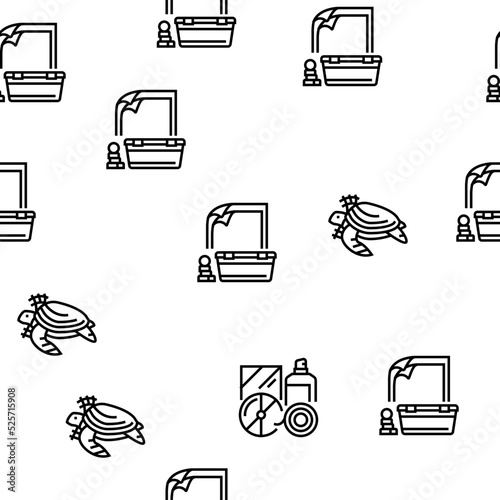Plastic Waste Nature Environment vector seamless pattern