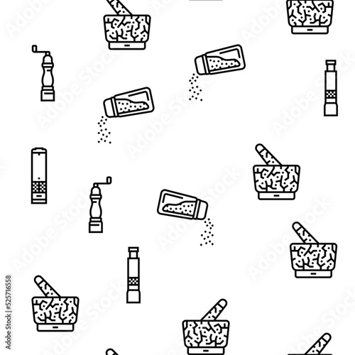 Black Pepper Aromatic Hot Spice vector seamless pattern