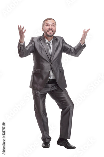 happy business man. isolated on a white background.