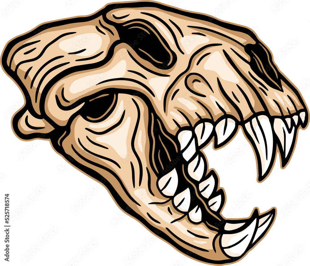 Obraz premium Dark Art Skull Head and Bones horror vintage illustration