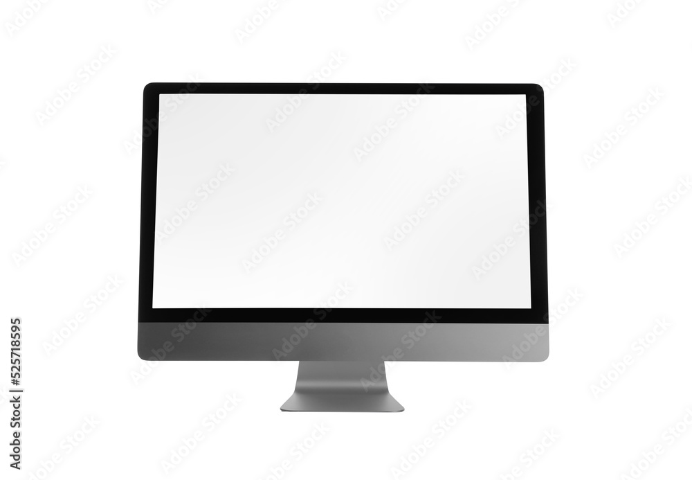 Modern computer monitor with blank screen isolated on white Modern computer monitor with blank screen isolated on white