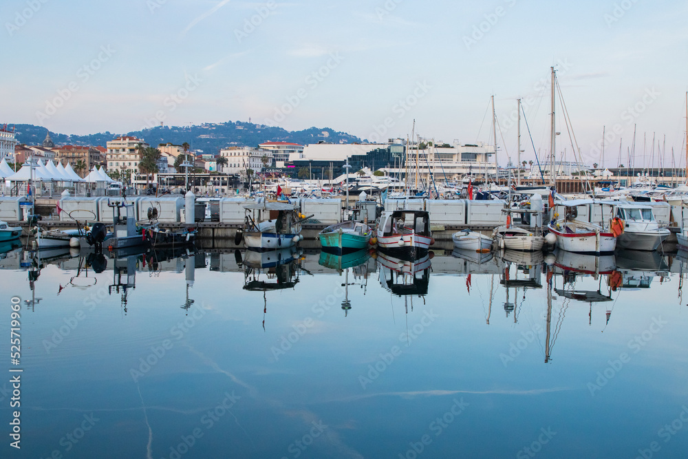 European France Italy Boats in Harbour Harbor Reflection Sailing
