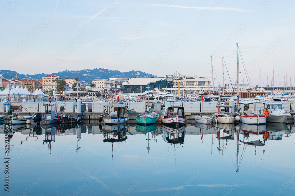 European France Italy Boats in Harbour Harbor Reflection Sailing