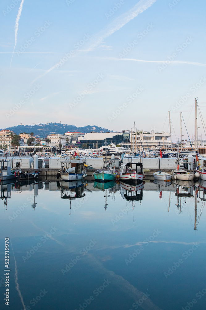 European France Italy Boats in Harbour Harbor Reflection Sailing