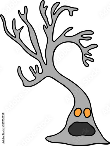 Halloween Haunted Tree, Spooky Tree, Halloween decoration illustration