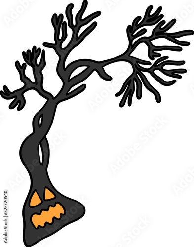 Halloween Haunted Tree, Spooky Tree, Halloween decoration illustration