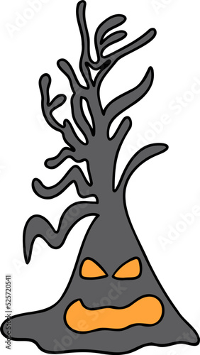 Halloween Haunted Tree, Spooky Tree, Halloween decoration illustration
