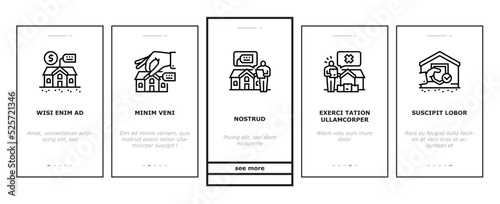 property estate home house real onboarding icons set vector © vectorwin