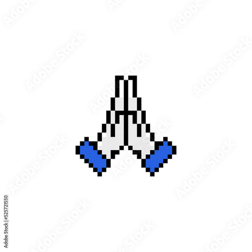 Prayer pixel icon vector design