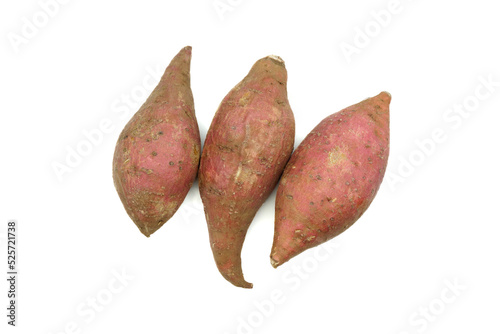 sweet potatoes is delicious sweet fruit on the white background.
