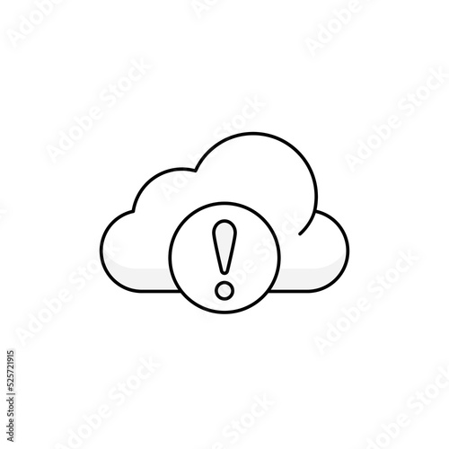 Cloud computing concept clip art. Caution or warning status.
