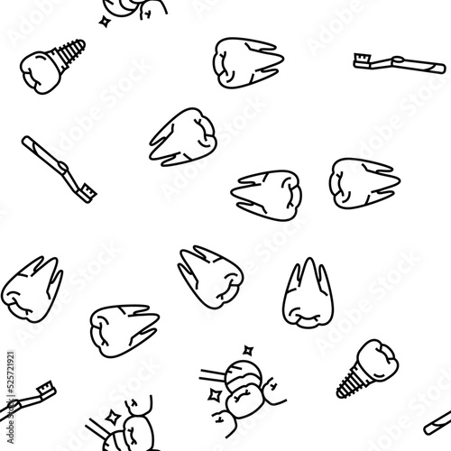 dental care dentist tooth implant vector seamless pattern