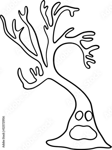 Halloween Haunted Tree, Spooky Tree, Halloween decoration illustration