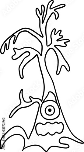 Halloween Haunted Tree, Spooky Tree, Halloween decoration illustration