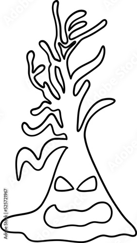 Halloween Haunted Tree, Spooky Tree, Halloween decoration illustration