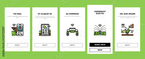 farm smart agriculture farmer onboarding icons set vector