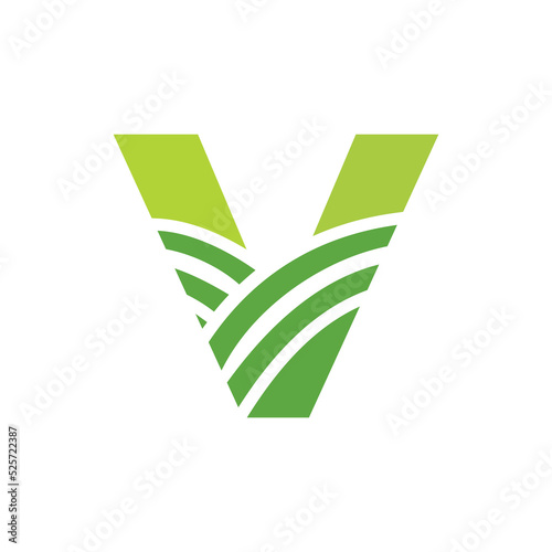 Letter V Agriculture Logo. Agro Farm Logo Based on Alphabet for Bakery, Bread, Cake, Cafe, Pastry, Home Industries Business Identity