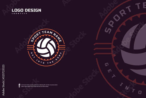 Volleyball Badge Logo, Sport Team Identity. Volleyball tournament design template, E-Sport badge vector illustration
