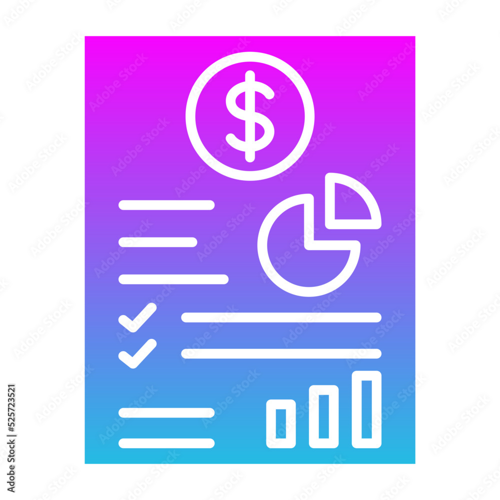 Business Report Glyph Gradient Icon Business Report Glyph Gradient Icon