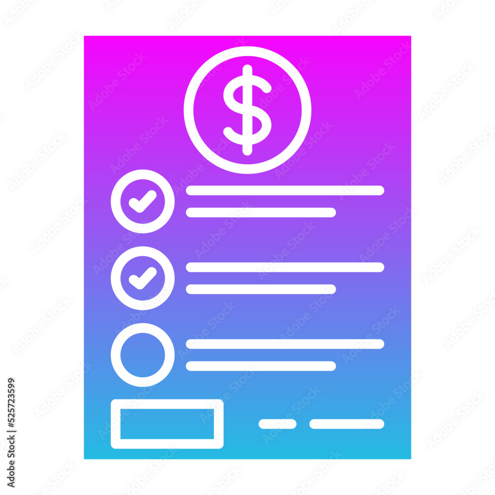 Price List Glyph Gradient Icon